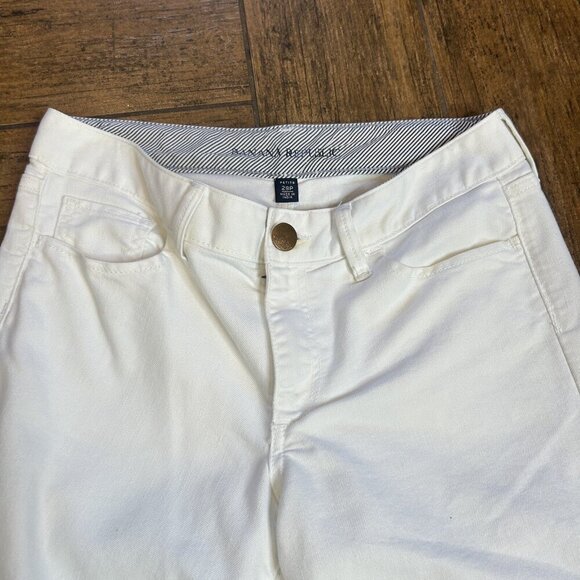 Banana Republic White Flare Wide Leg Stretch Denim Jeans Size 28 Petite - Picture 8 of 11